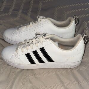 Adidas Classic White Sneakers with Black Stripes